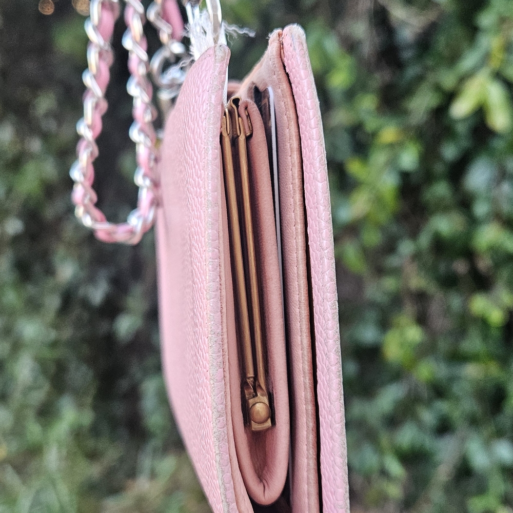 Chanel Pink Caviar Leather Kisslock Wallet - Picture 3 of 15